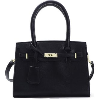 Adornia Faux Leather Top Handle Bag in Black at Nordstrom Rack