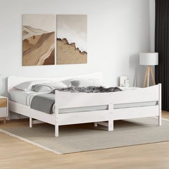 vidaXL Vidaxl - Estructura De Cama Sin Colch&oacute;n Madera Maciza Blanca 200x200 Cm