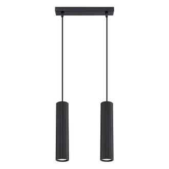 OEM L&aacute;mpara Colgante &Aacute;mbar 2 Gu10 Negra Alu Lumilo 15.579.74