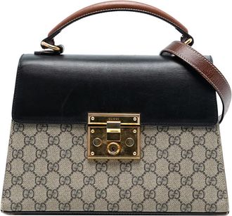 Gucci Pre-owned Gucci Small GG Supreme Padlock Satchel Ladies 453188 486628