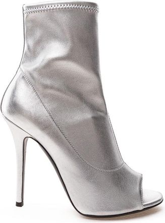 Giuseppe Zanotti Gray Leather Ankle Womens Boots
