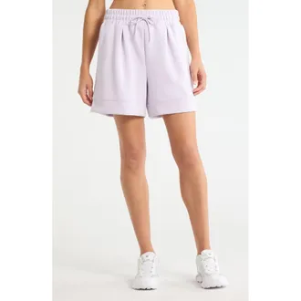 Zella Soft Luxe High Waist Knit Shorts in Purple Hush at Nordstrom, Size Xx-Large