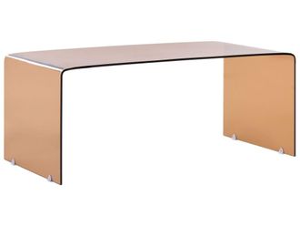 Beliani Mesa de centro vidrio templado marr&oacute;n