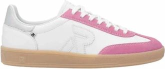 Rieker Womens Low Top Shoe In White/pink