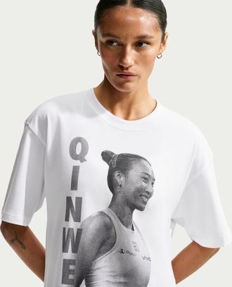 Nike Womens Court Qinwen Zheng Tennis T-Shirt in White | IX5735-100