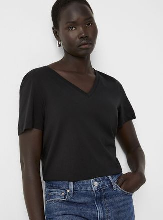 Contemporaine Womens 100% organic cotton V-neck T-shirt