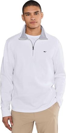 Vineyard Vines Solid Saltwater Quarter-zip Mens Sweatshirt White Cap (wash) : LG, Cotton/Polyester