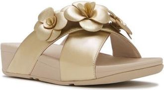 FitFlop Lulu Flower Cross Slides in Platino at Nordstrom, Size 11