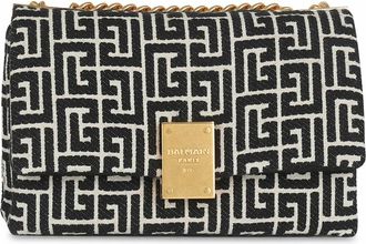 Balmain 1945 Soft Small Bag - Dames - Schoudertassen - Zwart - ONE Size - Katoen - Tassen