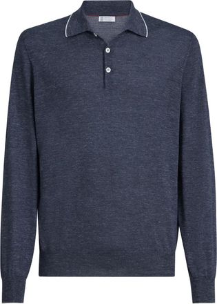 Brunello Cucinelli Poloshirt met knoopsluiting - Blauw