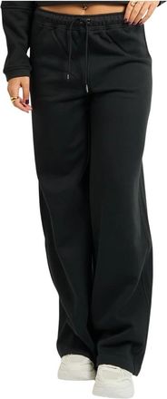 K-Way Loyre Brushed PC - Dames - Wijde Broeken - Zwart - S - Katoen - Broeken