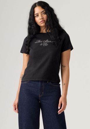Levi's T-Shirt LEVIS GRAPHIC CLASSIC T, Damen, Gr. XS (34), schwarz, Single Jersey, Obermaterial: 100% Baumwolle, figurumspielend h&uuml;ftlang, Rundhals, Shirts 