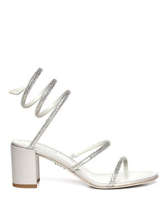 Rene Caovilla Cleo Satin Sandals With Rhinestones