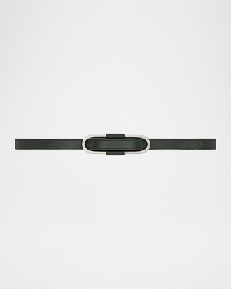 Ralph Lauren Collection Oval-Buckle Calfskin Skinny Belt