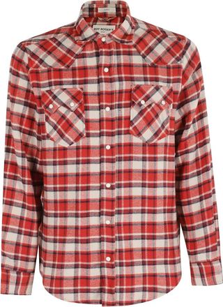 Roy Rogers Multicolor Geruite Western Overhemd Lange Mouw - Heren - Casual Overhemden - Rood - L - Overhemden