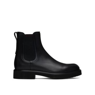 Ferragamo Black Calfskin Chelsea Mens Boots