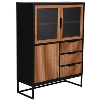 Wanderlust Deco Vitrina 3 puertas y 3 cajones madera 100x40x135