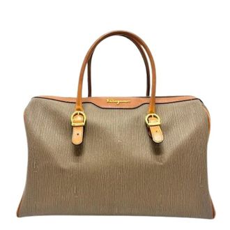 Ferragamo Pre-owned Handbags, female, Brown, Size: ONE SIZE Pre-owned Plastic Handbag