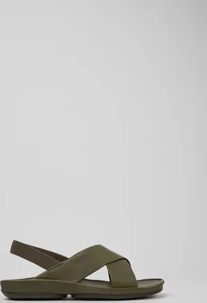 Camper Womens Right Ilsa Leather Sandals In Green