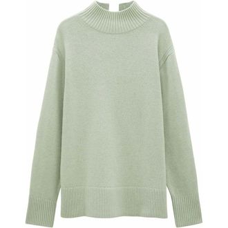 someday Fijne gebreide coltrui - Dames - Truien - Groen - Maat: S