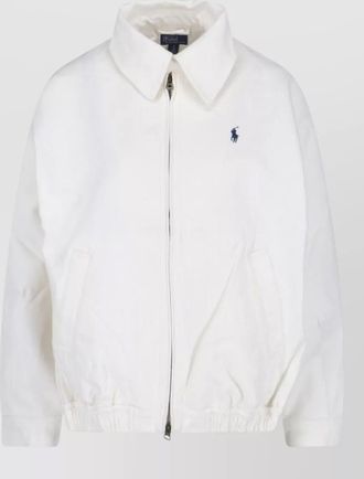Polo Ralph Lauren high collar jacket elasticated hem buttons pockets