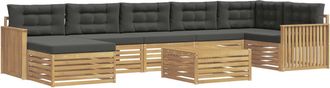 vidaXL Conjunto De Sof&aacute;s De Exterior 8 Uds. Blanco Y Antracita Vidaxl
