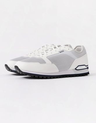 HUGO BOSS Mens BOSS Orange Mens Parkour Runn Meth Trainers - Natural 104 - White - Size: 12