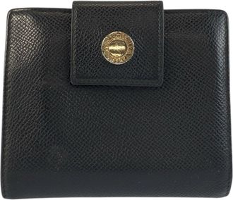 Bulgari Black Leather Wallet (Bi-Fold) (Pre-Owned)