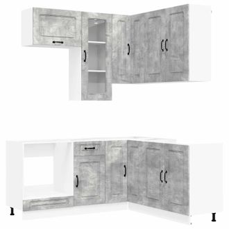 vidaXL Unidad De Cocina Kalmar 8 Uds. Gris Hormig&oacute;n Vidaxl