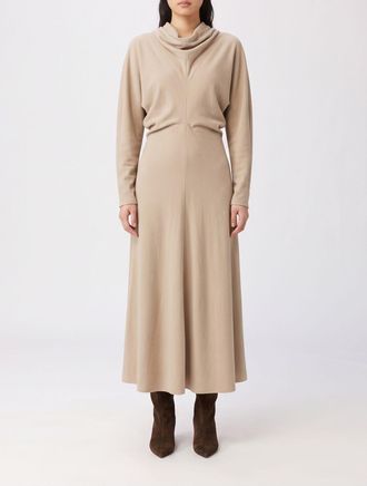 Toteme Abito lungo a tubino in viscosa con scollo drappeggiato