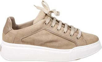 Max Mara Supersuede Sneaker - Dames - Sneakers - Beige - 36 EU - Leer - Schoenen