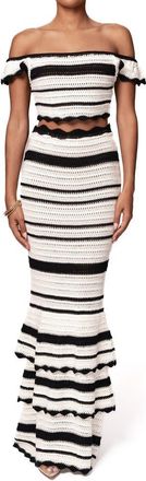 JLUXLABEL Corazon Ruffle Skirt Set in Black at Nordstrom, Size X-Large