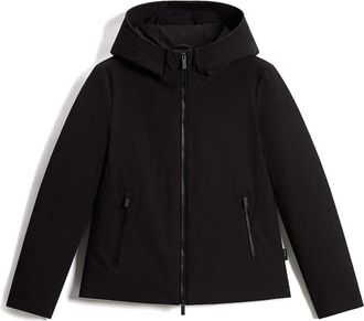 Woolrich Firth Parka corto in Tech Softshell - Dames - Gewatteerde jassen - Zwart - XS - Leer - Jassen