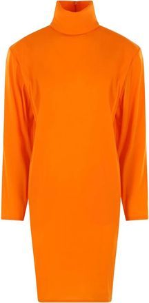 Saint Laurent Jurk met rits en lange mouwen - Oranje