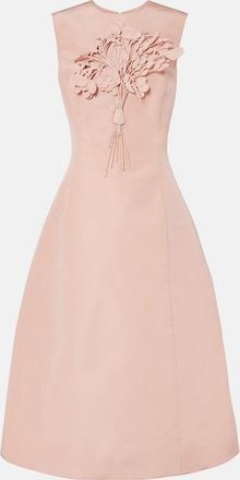 Oscar De La Renta Bouquet embroidered silk cocktail dress