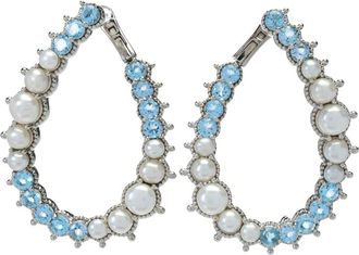 Dallas Paris Dallas Prince Luster Cultured Pearl & Choice of Gem Hoop Earrings