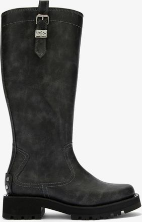 Ganni Grey High Boots in Dark
