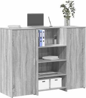 vidaXL Mostrador De Recepci&oacute;n Sonoma Gris 135x50x103,5 Cm Vidaxl