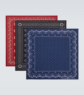 Ralph Lauren Set of 3 printed cotton bandanas