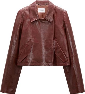 Dorothee Schumacher Broken Shine jacket - Dames - Leren en Su&egrave;de Jassen - Bruin - L - Leer - Jassen
