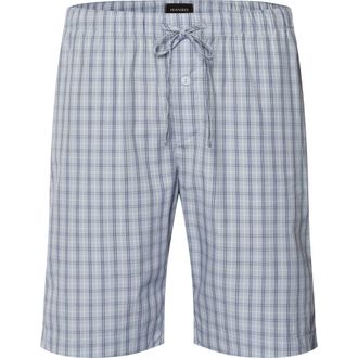 Hanro Night And Day Drawstring Cotton Shorts in Sea Breeze Check at Nordstrom, Size Xx-Large