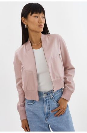 LaMarque Kordella | Reversible Leather Bomber Jacket in Rose/silver at Nordstrom, Size X-Large