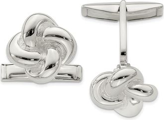 Diamond2Deal Sterling Silver LoveKnot Cufflinks