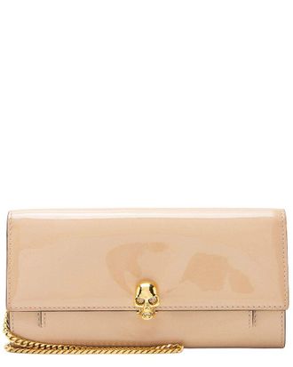 Alexander McQueen Alexander Mcqueen Beige Patent Leather Skull Wallet On Chain (Authentic Pre- Loved)
