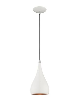 Livex Lighting Livex Metal Shade 1 Lt Shiny White Mini Pendant