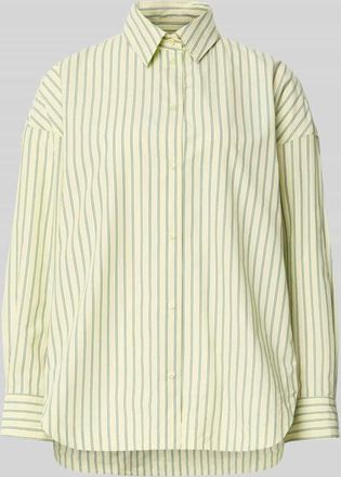 Boss Orange by Hugo Boss BOSS Orange Oversized Hemdbluse aus reiner Baumwolle Modell BOSTATTA in Hellgruen, Gr&ouml;&szlig;e 34