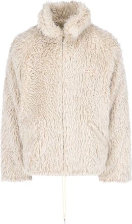 Marni Faux Shearling Hooded Jacket - Cream