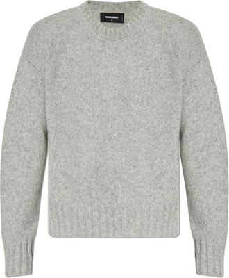 Dsquared2 Wollen trui - Heren - Ronde hals truien - Grijs - 2XL - Wol - Truien & Vesten