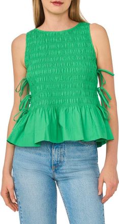 CeCe by Cynthia Steffe Woven Puckered Tank in Kelly Green at Nordstrom Rack, Size X-Large