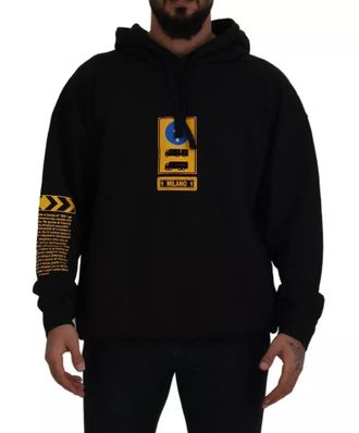 Dolce & Gabbana Logo-Printed Cotton Hoodie - Black